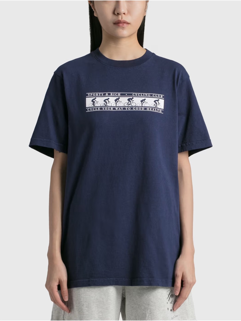 Sporty & Rich Navy Short-Sleeve Graphic Tee